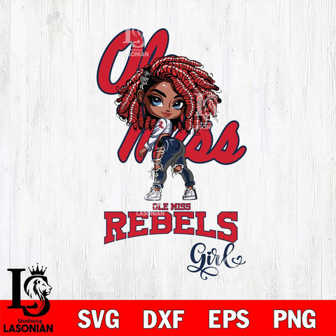Ole Miss Rebels Fan Girl Svg Eps Dxf Png File, Digital Download, Instant Download