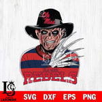 Ole Miss Rebels Freddy Krueger Horror Halloween Svg Eps Dxf Png File, NCAA svg, Digital Download, Instant Download