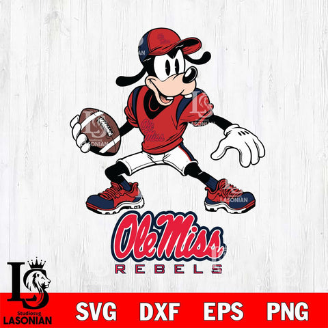Ole Miss Rebels Goofy Disney, Svg Eps Dxf Png File, Digital Download