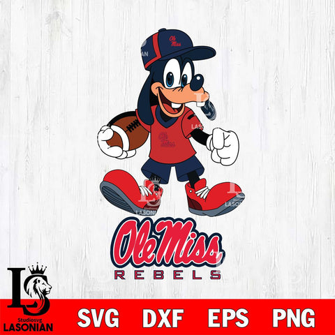 Ole Miss Rebels Goofy Football Player SVG DXF EPS PNG FILE,NCAA svg ,Football Digital Download,Instant Download, Silhouette