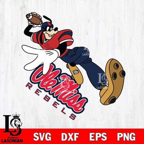 Ole Miss Rebels Goofy rugby player SVG DXF EPS PNG FILE,NCAA svg ,Football Digital Download,Instant Download, Silhouette
