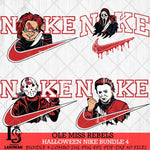 Ole Miss Rebels Halloween Nike NCAA Bundle 4 Svg Eps Dxf Png File, Digital Download, Instant Download