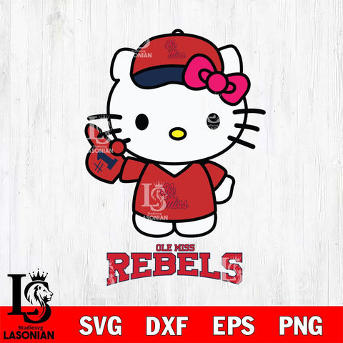 Ole Miss Rebels Hello Kitty Best Fan Svg Eps Dxf Png File, Digital Download, Instant Download