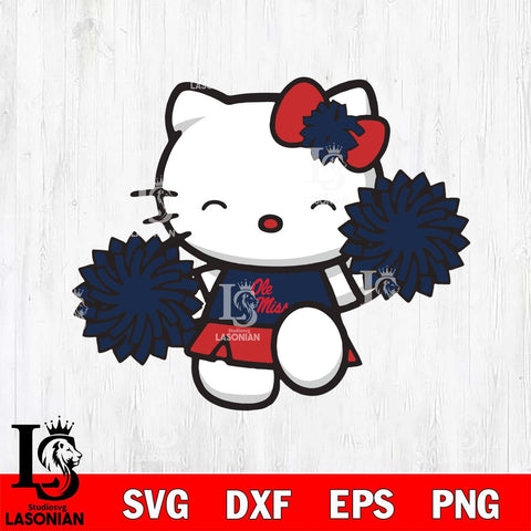 Ole Miss Rebels Hello Kitty Cheerleader Svg Eps Dxf Png File, Digital Download, Instant Download