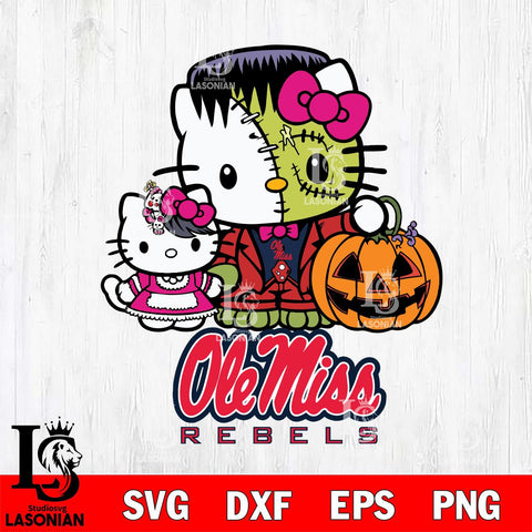Ole Miss Rebels Hello Kitty Horror 10 Svg Eps Dxf Png File, Digital Download