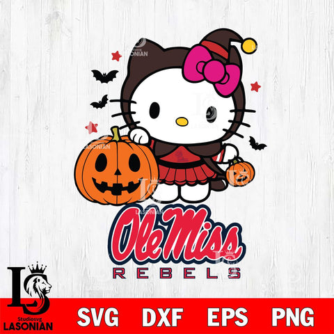 Ole Miss Rebels Hello Kitty Horror 1 Svg Eps Dxf Png File, Digital Download