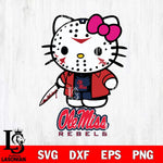 Ole Miss Rebels Hello Kitty Horror 3 Svg Eps Dxf Png File, Digital Download