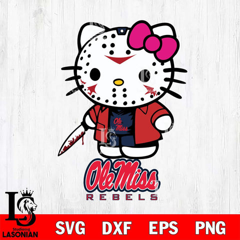 Ole Miss Rebels Hello Kitty Horror 3 Svg Eps Dxf Png File, Digital Download