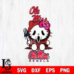 Ole Miss Rebels Hello Kitty Horror 4 Svg Eps Dxf Png File, Digital Download