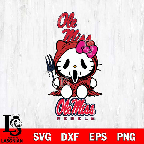 Ole Miss Rebels Hello Kitty Horror 4 Svg Eps Dxf Png File, Digital Download
