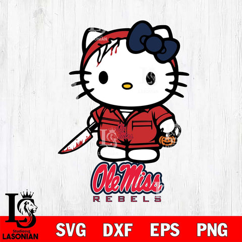 Ole Miss Rebels Hello Kitty Horror 5 Svg Eps Dxf Png File, Digital Download