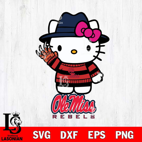 Ole Miss Rebels Hello Kitty Horror 6 Svg Eps Dxf Png File, Digital Download