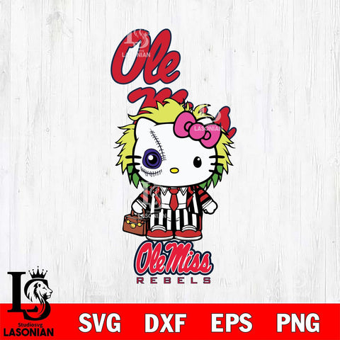Ole Miss Rebels Hello Kitty Horror 8 Svg Eps Dxf Png File, Digital Download