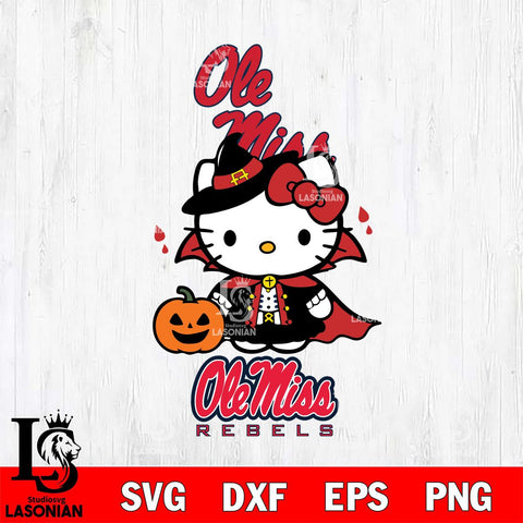 Ole Miss Rebels Hello Kitty Horror 9 Svg Eps Dxf Png File, Digital Download