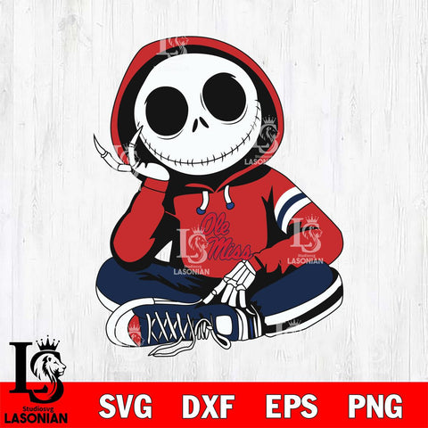 Ole Miss Rebels Jack Skellington halloween Svg Eps Dxf Png File, NCAA svg, Digital Download, Instant Download