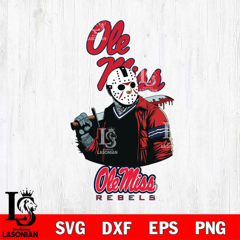 Ole Miss Rebels Jason Voorhees 10 Svg Eps Dxf Png File, Digital Download