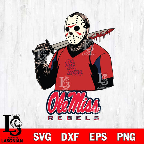 Ole Miss Rebels Jason Voorhees 11 Svg Eps Dxf Png File, Digital Download