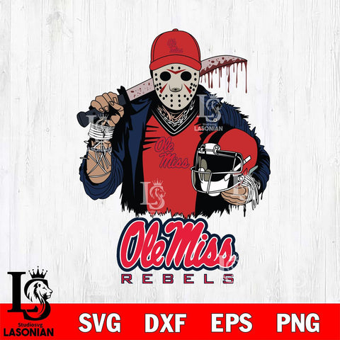 Ole Miss Rebels Jason Voorhees 2 Svg Eps Dxf Png File, Digital Download