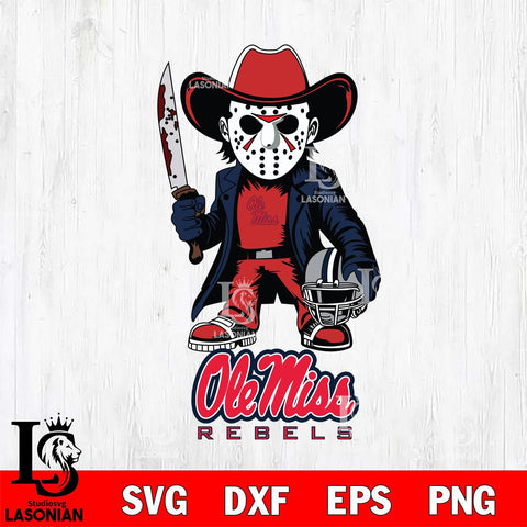 Ole Miss Rebels Jason Voorhees 3 Svg Eps Dxf Png File, Digital Download