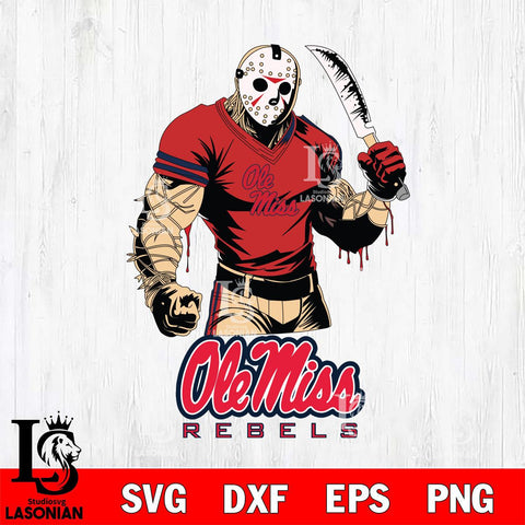 Ole Miss Rebels Jason Voorhees Svg Eps Dxf Png File, Digital Download