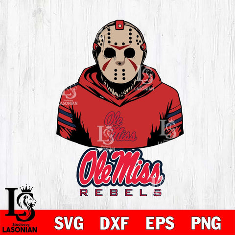 Ole Miss Rebels Jason Voorhees 4 Svg Eps Dxf Png File, Digital Download
