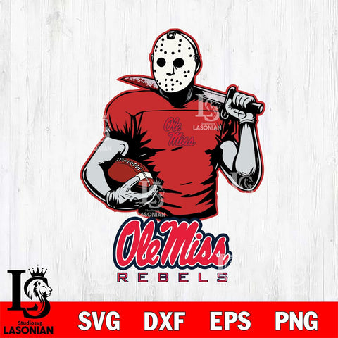 Ole Miss Rebels Jason Voorhees 9 Svg Eps Dxf Png File, Digital Download