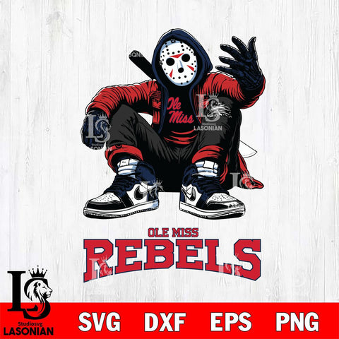 Ole Miss Rebels Jason Voorhees Halloween SVG Svg Eps Dxf Png File, Digital Download, Instant Download