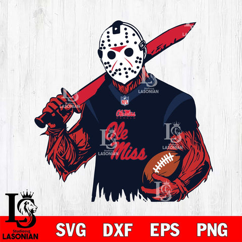 Ole Miss Rebels Jason Voorhees Horror 11 Svg Eps Dxf Png File, NCAA svg, Digital Download, Instant Download