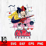 Ole Miss Rebels Minnie Mouse Dancing SVG DXF EPS PNG FILE, NCAA File Cut,Digital Download,Instant Download