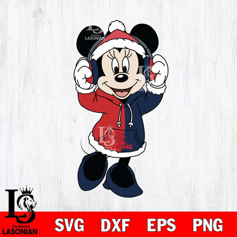 Ole Miss Rebels Minnie Mouse Disney Football Christmas File Cut, NCAA SVG DXF EPS PNG FILE, Digital Download , Criucut , Silhouette