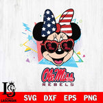 Ole Miss Rebels Minnie Mouse Love Sport SVG DXF EPS PNG FILE, NCAA File Cut,Digital Download,Instant Download