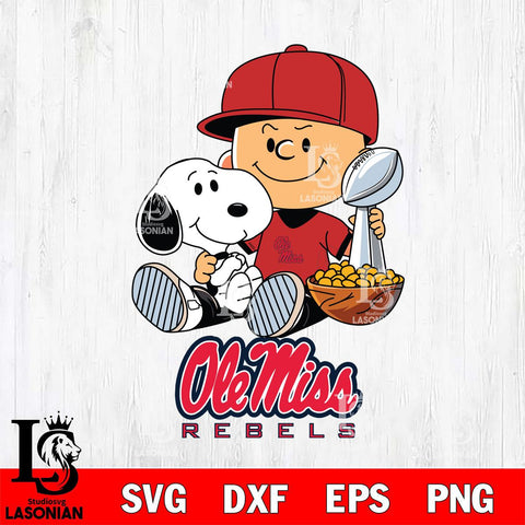 Ole Miss Rebels Peanuts Snoopy Champion football SVG DXF EPS PNG FILE,Snoopy File Cut, NCAA Digital Download,Instant Download,Christmas Silhouette