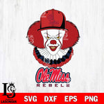 Ole Miss Rebels Pennywise Horror Sport 4 Svg Eps Dxf Png File, Digital Download