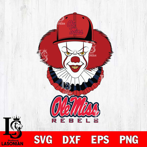 Ole Miss Rebels Pennywise Horror Sport 4 Svg Eps Dxf Png File, Digital Download