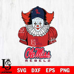 Ole Miss Rebels Pennywise Horror Sport 7 Svg Eps Dxf Png File, Digital Download