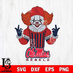 Ole Miss Rebels Pennywise Horror Sport 8 Svg Eps Dxf Png File, Digital Download