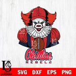 Ole Miss Rebels Pennywise Horror Sport 9 Svg Eps Dxf Png File, Digital Download