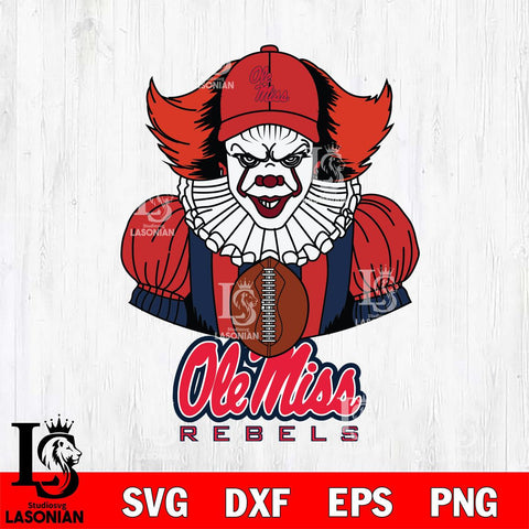 Ole Miss Rebels Pennywise Horror Sport 9 Svg Eps Dxf Png File, Digital Download