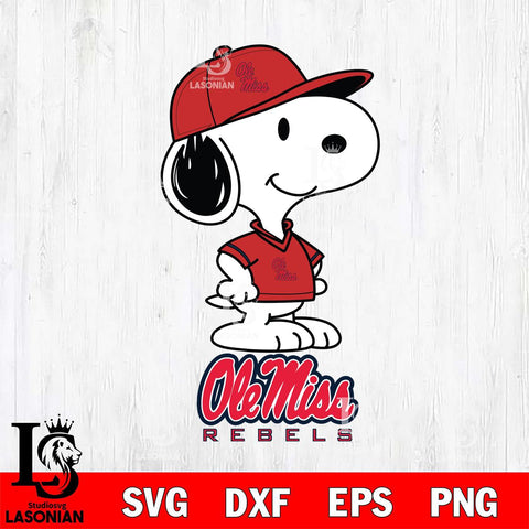 Ole Miss Rebels Snoopy Football sport SVG DXF EPS PNG FILE,Snoopy File Cut, NCAA Digital Download,Instant Download,Christmas Silhouette