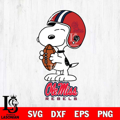 Ole Miss Rebels Snoopy Rugby Svg Eps Dxf Png File, NCAA svg , Digital Download , Instant Download, Cricut File
