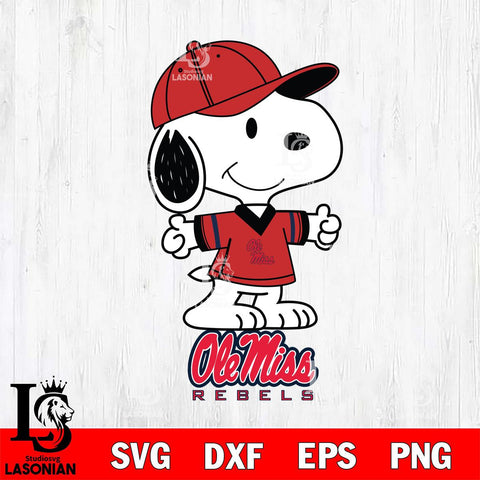 Ole Miss Rebels Snoopy football SVG DXF EPS PNG FILE,Snoopy File Cut, NCAA Digital Download,Instant Download,Christmas Silhouette