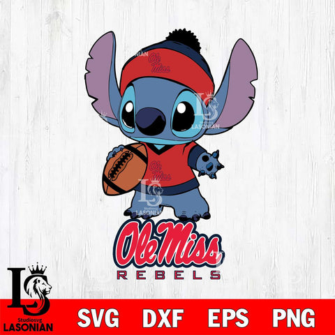 Ole Miss Rebels Stitch Disney, Svg Eps Dxf Png File, Digital Download