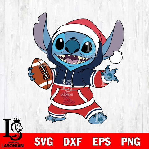 Ole Miss Rebels Stitch Football Christmas File Cut, NCAA SVG DXF EPS PNG FILE, Digital Download , Criucut , Silhouette