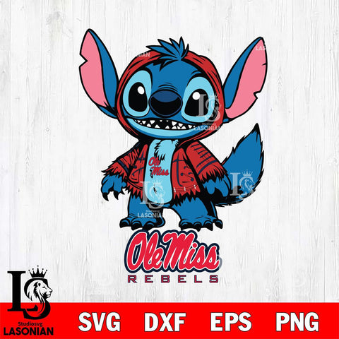 Ole Miss Rebels Stitch Halloween Svg Eps Dxf Png File, NCAA svg, Digital Download, Instant Download