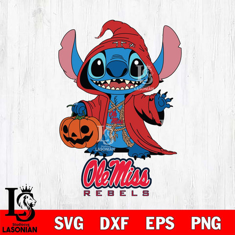 Ole Miss Rebels Stitch Horror Svg Eps Dxf Png File, NCAA svg, Digital Download, Instant Download