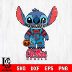 Ole Miss Rebels Stitch Horror Halloween Svg Eps Dxf Png File, NCAA svg, Digital Download, Instant Download