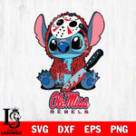 Ole Miss Rebels Stitch Jason Voorhees Svg Eps Dxf Png File, NCAA svg, Digital Download, Instant Download