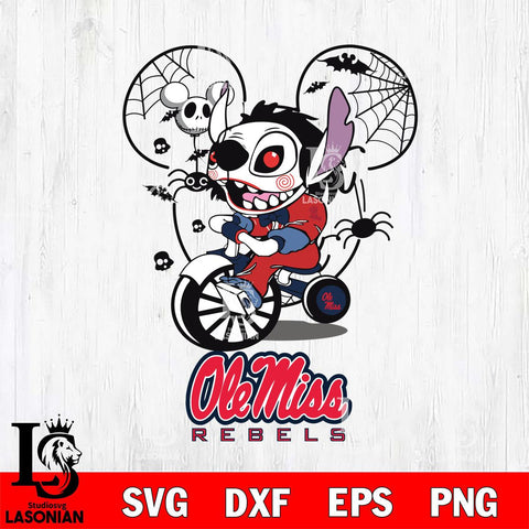Ole Miss Rebels Stitch Jigsaws Halloween Svg Eps Dxf Png File, Digital Download, Instant Download