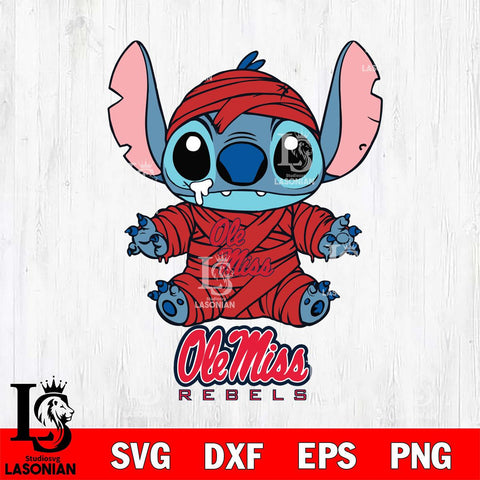 Ole Miss Rebels Stitch Mummy Svg Eps Dxf Png File, NCAA svg, Digital Download, Instant Download