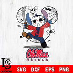 Ole Miss Rebels Stitch jason voorhees Halloween Svg Eps Dxf Png File, Digital Download, Instant Download